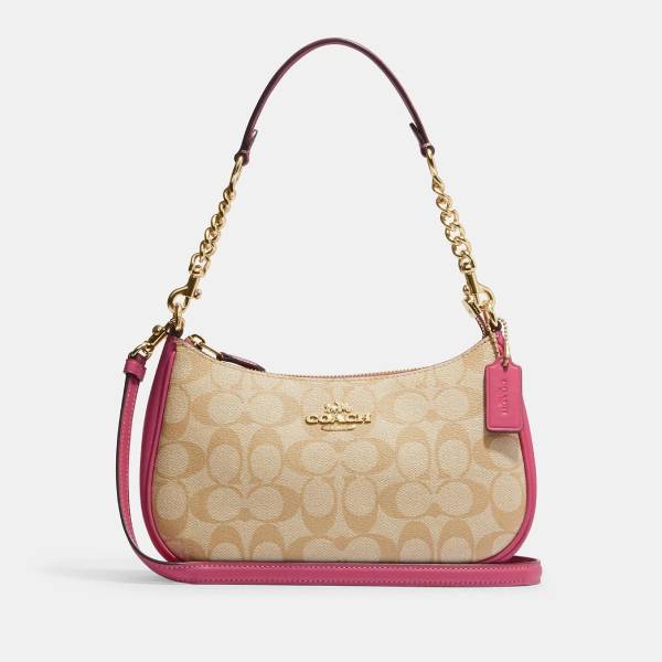 coach teri shoulder bag pink