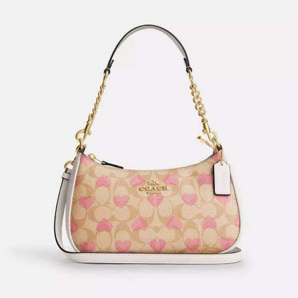 coach teri shoulder bag pink