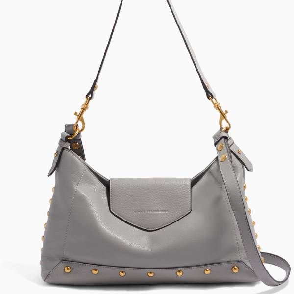 grey shoulder bag