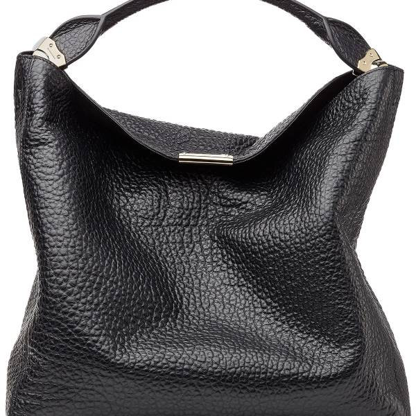 black leather hobo bag