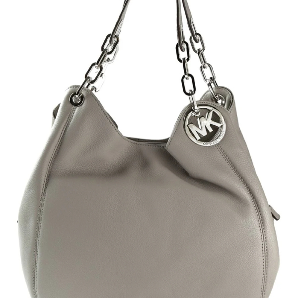 grey shoulder bag