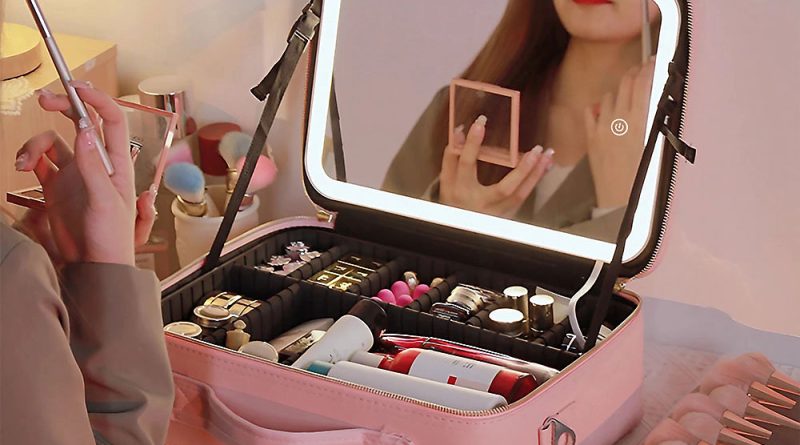 makeup bag with mirror