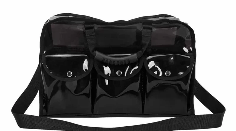 black makeup bag